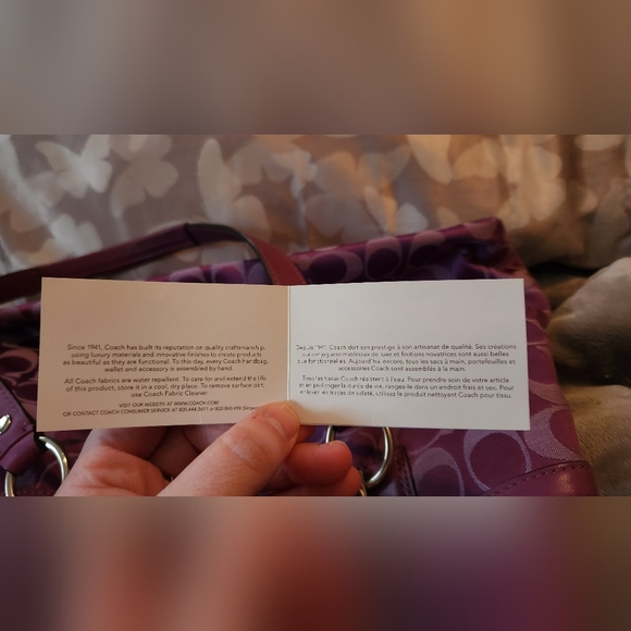 NWOT Authentic Coach Penelope Purple Logo Purse - Picture 12 of 16